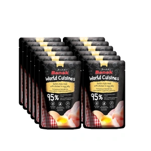 Super Benek World Cuisines Kompletní krmivo pro dospělé kočky. Holandské jídlo s kuřecím masem v vaječné želatině 12x100g