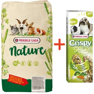VERSELE-LAGA Cuni Nature 9kg + VERSELE LAGA Crispy Sticks Rabbits-Guinea Pigs Vegetsbles 110 g – 2 zeleninové tyčinky pro králíky a morčata ZDARMA
