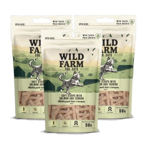WILD FARM měkké proužky z lososa s taurinem 3x50g pamlsek pro kočky