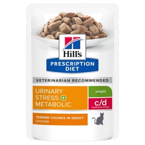HILL'S PD Prescription Diet Feline c/d Urinary Stress + Metabolic Kurczak 85 g sáček