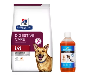 HILL'S PD Prescription Diet Canine i/d 12kg + LAB V Lososový olej pro psy a kočky 500ml