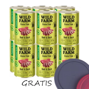 WILD FARM Premium Grain Free Beef and Duck 12x400g - krmivo pro kočky bez obilovin