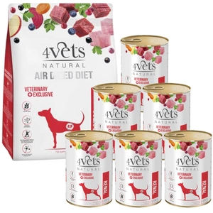 DOLINA NOTECI 4Vets Natural Renal sušené krmivo pro psy se selháním ledvin 1kg + mokré krmivo 6x400g
