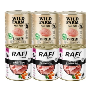 DOLINA NOTECI Rafi Classic s krůtím masem + WILD FARM Pate Chicken 6x800g