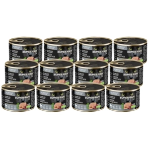 DOLINA NOTECI Super Rafi Cat P&F s perličkami a kachními srdíčky pro sterilizované kočky 12x185g