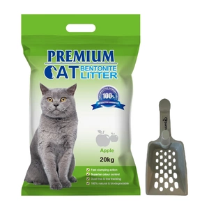 Premium Cat Clumping Bentonite Litter - jablko pro kočky 20kg + Lopatka ZDARMA