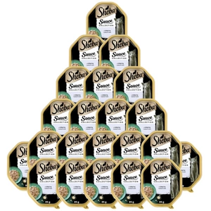 SHEBA Sauce Collection zásobník 22x85g - vlhké kompletní krmivo pro dospělé kočky, řezy s telecím masem, v omáčce