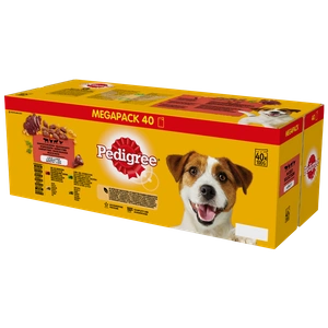 PEDIGREE Adult sáček 2x(40x100g) - Mix příchutě v želé - kompletní vlhké krmivo v želé pro dospělé psy
