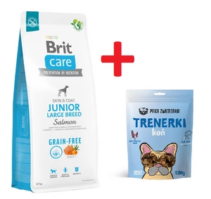 Brit Care Grain-free Junior Large Breed Salmon & Potato 12 kg + PAKA ZWIERZAKA - koňské maso 120g SLEVA 2%