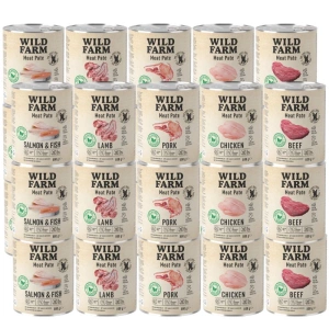 WILD FARM Pate Mix příchutí 30x800g bezlepkové krmivo pro psy