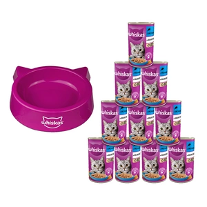 WHISKAS Adult tuňák 10x400g + Miska pro kočky WHISKAS GRATIS