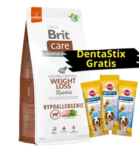 Brit Care Hypoallergenic Weight Loss Rabbit 12kg + 3x DentaStix GRATIS