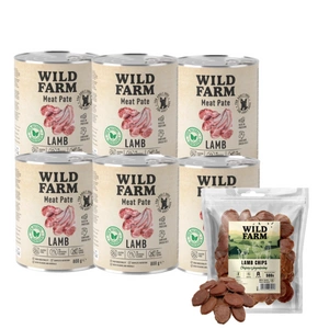 WILD FARM Pate Lamb 6x800g bezlepkové krmivo pro psy + Jehněčí chipsy 500g