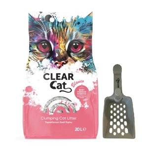 Clear Cat Blanco Baby Powder bentonitová podestýlka 20l + Lopatka ZDARMA