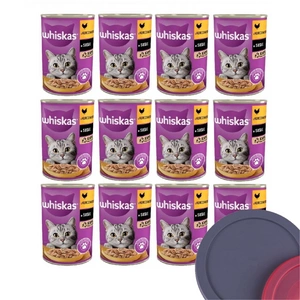 WHISKAS Adult kuře 12x400g + víko plechovky ZDARMA