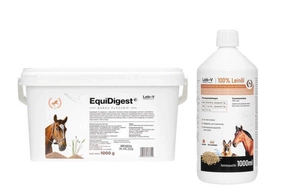 LAB-V EquiDigest krmná směs pro koně posilující trávení 1kg + Lněný olej Leinöl pro koně 1000ml
