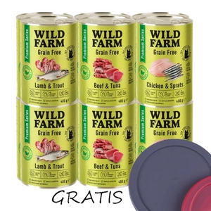 WILD FARM Premium Grain Free Mix příchutí 12x400g - krmivo pro kočky bez obilovin
