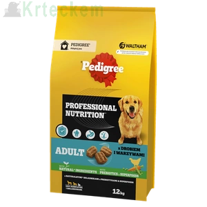 PEDIGREE® Adult Professional Nutrition 12kg  s drůbeží a zeleninou - kompletní suché krmivo pro dospělé psy velkých a středních plemen