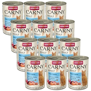 ANIMONDA Cat Carny Adult příchuť: kuře a losos 12x400g