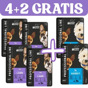 SUPER BENO Adult sáček pro malé a střední plemena psů s jehněčím/králíkem 6x100g