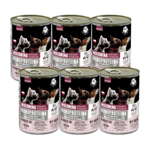 PetRepublic monoproteinové hovězí krmivo pro psy, kousky v omáčce 6x400g