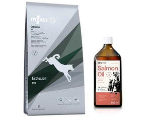 TROVET NVD Exclusion - 12,5kg + LAB V Lososový olej obohacený o vitamíny 500ml