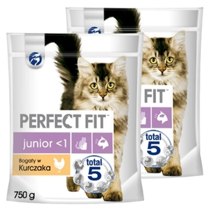 PERFECT FIT (Junior) 2x750g Bohaté na kuřecí - suché krmivo pro kočky
