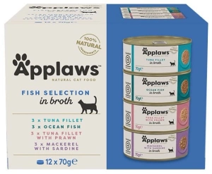Applaws Multipack Konzervy v bujónu pro kočky Fish selection 12x70g KONSERVA