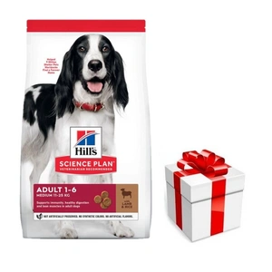 HILL'S SP Science Plan pro dospělé psy středního plemene jehněčí a rýžové 14kg + překvapení pro psa ZDARMA