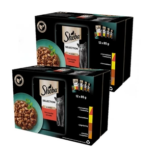 Sheba Selection in Sauce kuře hovězí jehně kachna krůta 24 x 85 g