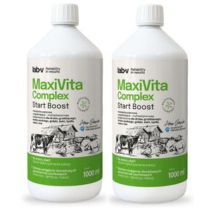 Lab-v MaxiVita Complex - doplňková multivitaminová krmná směs v tekuté formě, určená pro kurovitou drůbež, vodní ptactvo, holuby, prasata, skot, ovce a kozy. 2x1000 ml