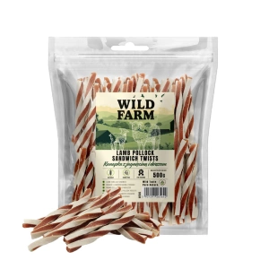 WILD FARM Sendvič s jehněčím a treskou 500g pamlsky pro psy
