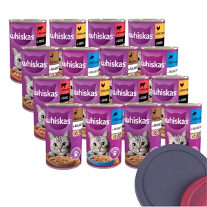 WHISKAS Adult hovězí 400g + 2ks víka na plechovky ZDARMA