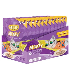 MOOCHIE Tuna & Scallop In Jelly 12x70g mokré krmivo pro kočky (tuňák a mušle v želé)