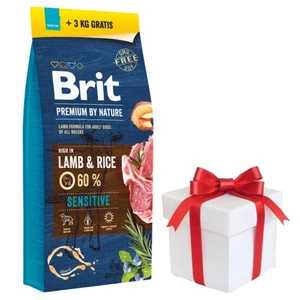 BRIT Premium By Nature Sensitive Lamb 18kg+ Překvapení pro psa