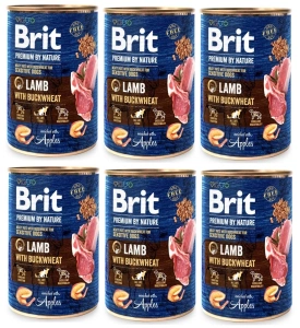 Brit Premium by Nature Jehněčí s pohankou 6x400g