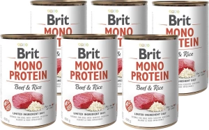 BRIT MONO PROTEIN HOVĚZÍ MASO A HNĚDÁ RÝŽE 6x400g