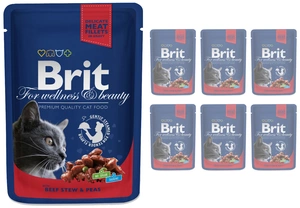 Brit premium cat beef stew peas v omáčce 6x100 g