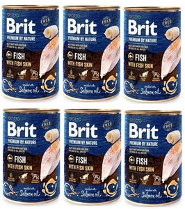 Brit Premium by Nature Ryba s rybí kůží 6x400g