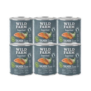 WILD FARM Superfood Salmon (losos s cuketou, sladkými bramborami a bylinkami) 6x800g krmivo pro psy bez obilovin