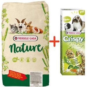 VERSELE-LAGA Cavia Nature 9kg  + VERSELE LAGA Crispy Sticks Rabbits-Guinea Pigs Vegetsbles 110 g – 2 zeleninové tyčinky pro králíky a morčata ZDARMA