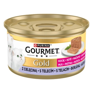 Purina Gourmet Gold Kitten pěna s telecím masem 85g