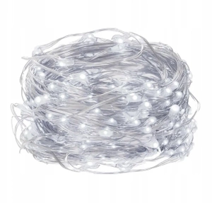 Drátové osvětlení 100 vedlo s baterií studená bílá 3x aa 10m