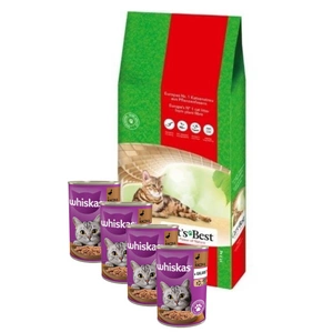 JRS Cat's Best Original (Eko Plus) dřevěné stelivo 40l + 4x WHISKAS Adult kachna 400g SLEVA 3%
