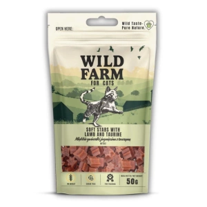 WILD FARM hvězdičky jehněčí maso s taurinem 50 g pamlsek pro kočky