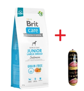 BRIT CARE Dog Grain-free Junior Large Breed Salmon 12kg + HEKTOR 900g GRATIS !!!!