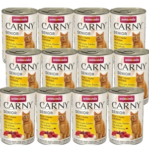 ANIMONDA Cat Carny Senior příchuť: hovězí, kuřecí, sýr 12x400g