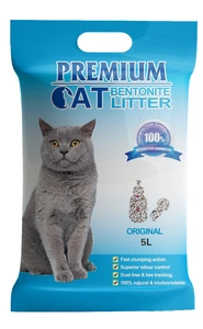 Bentonitové hrudkující stelivo Premium Cat - přírodní pro kočky 5 l