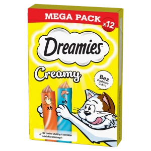 DREAMIES Krémový s kuřecím masem a lososem 12x10g