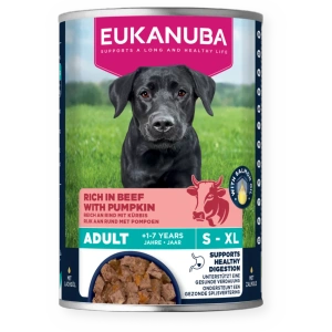 EUKANUBA Mokré krmivo pro dospělé psy, bohaté na hovězí maso a dýni 400g